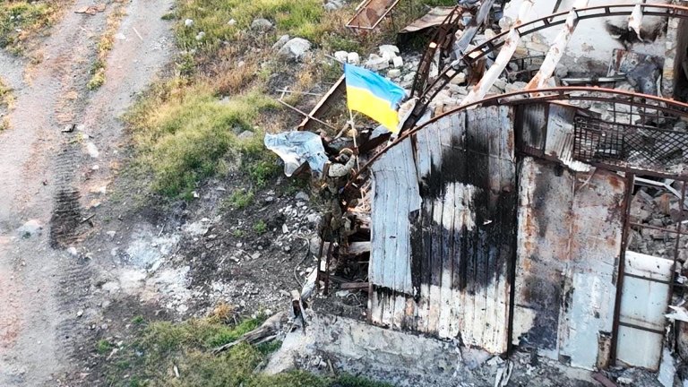 Ukraine raises the flag