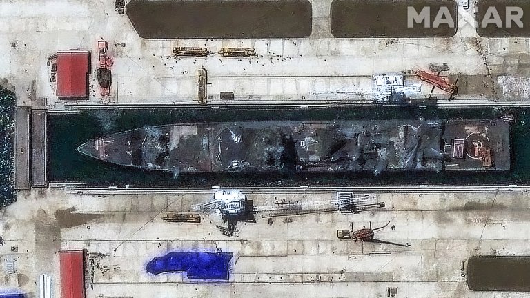 North Korean frigate dry dock